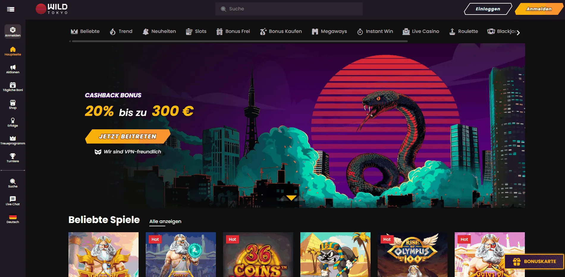 Wild Tokyo Casino Webseite Wild Tokyo Casino Bonus